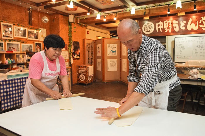 中野うどん学校にて